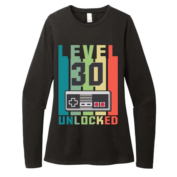 Level 30 Unlocked Funny Retro Gamer Birthday Womens CVC Long Sleeve Shirt