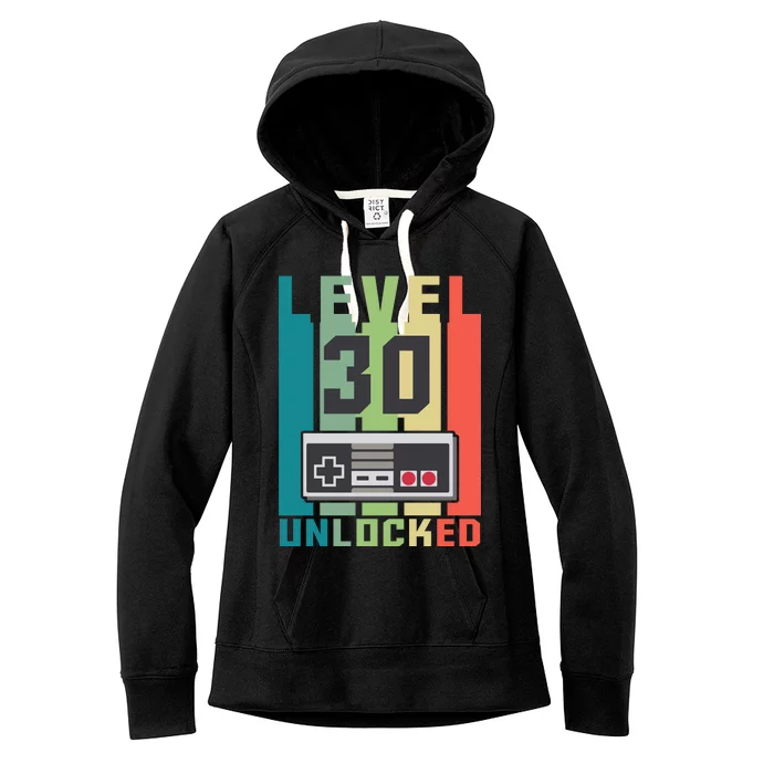 Level 30 Unlocked Funny Retro Gamer Birthday Women's Fleece Hoodie