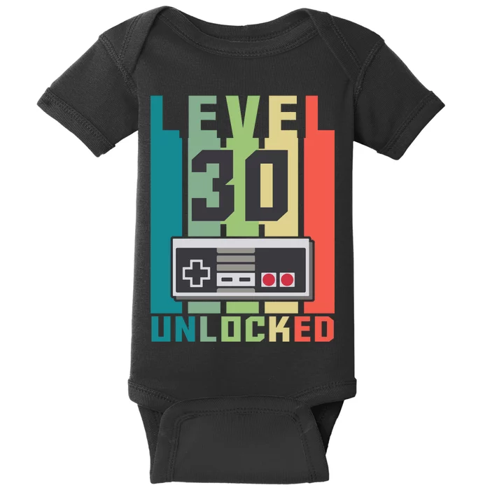 Level 30 Unlocked Funny Retro Gamer Birthday Baby Bodysuit