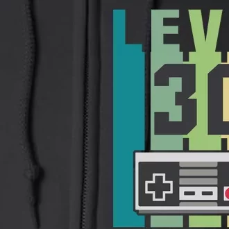 Level 30 Unlocked Funny Retro Gamer Birthday Full Zip Hoodie