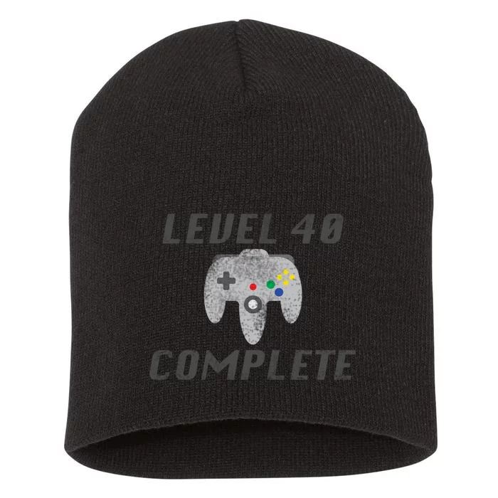 Level 40 Complete 40th Birthday Short Acrylic Beanie