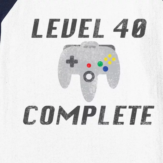 Level 40 Complete 40th Birthday Baseball Sleeve Shirt