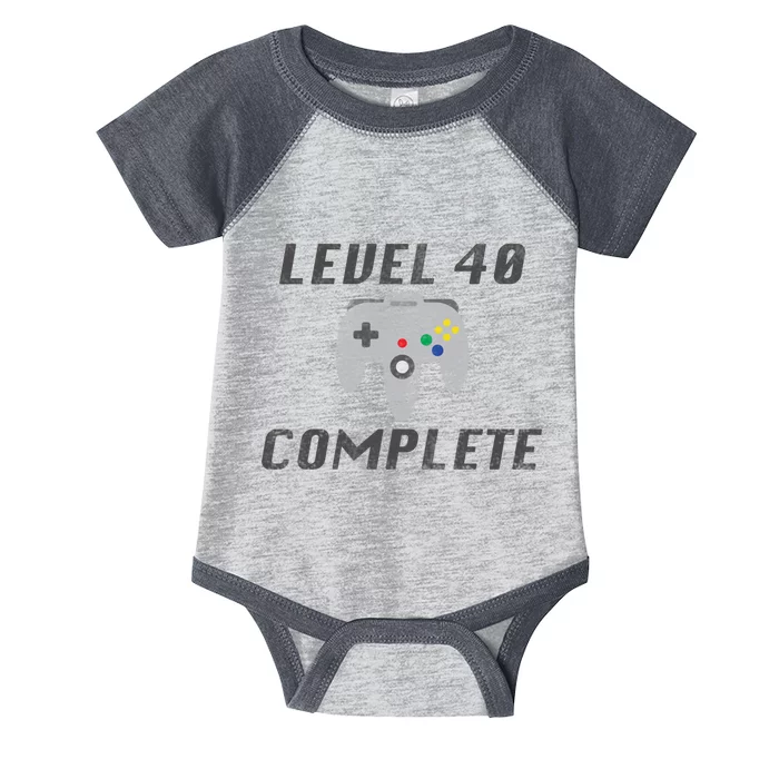 Level 40 Complete 40th Birthday Infant Baby Jersey Bodysuit