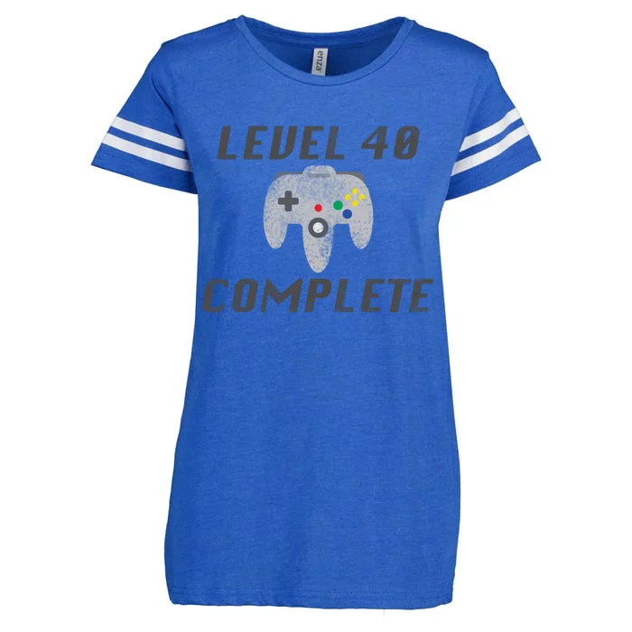 Level 40 Complete 40th Birthday Enza Ladies Jersey Football T-Shirt