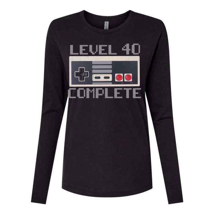 Level 40 Complete Retro Gamer 40th Birthday Womens Cotton Relaxed Long Sleeve T-Shirt