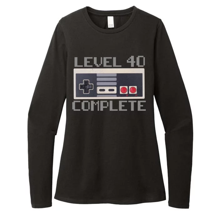 Level 40 Complete Retro Gamer 40th Birthday Womens CVC Long Sleeve Shirt