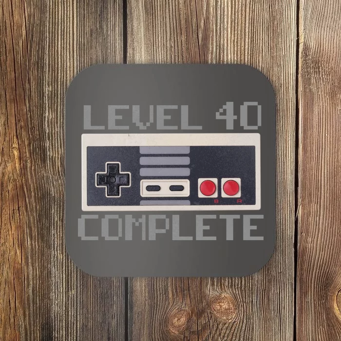 Level 40 Complete Retro Gamer 40th Birthday Coaster