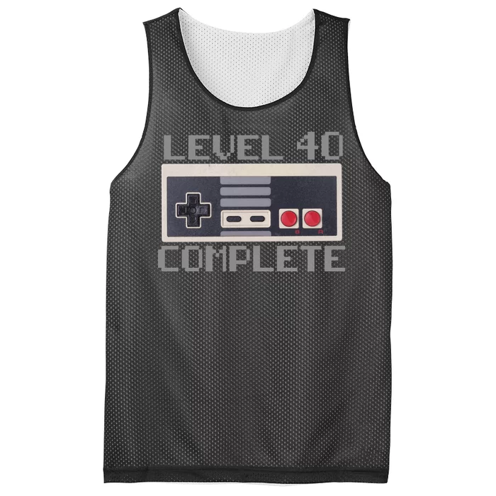 Level 40 Complete Retro Gamer 40th Birthday Mesh Reversible Basketball Jersey Tank