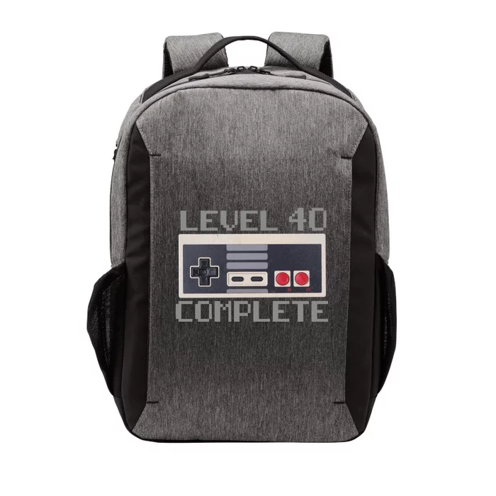 Level 40 Complete Retro Gamer 40th Birthday Vector Backpack