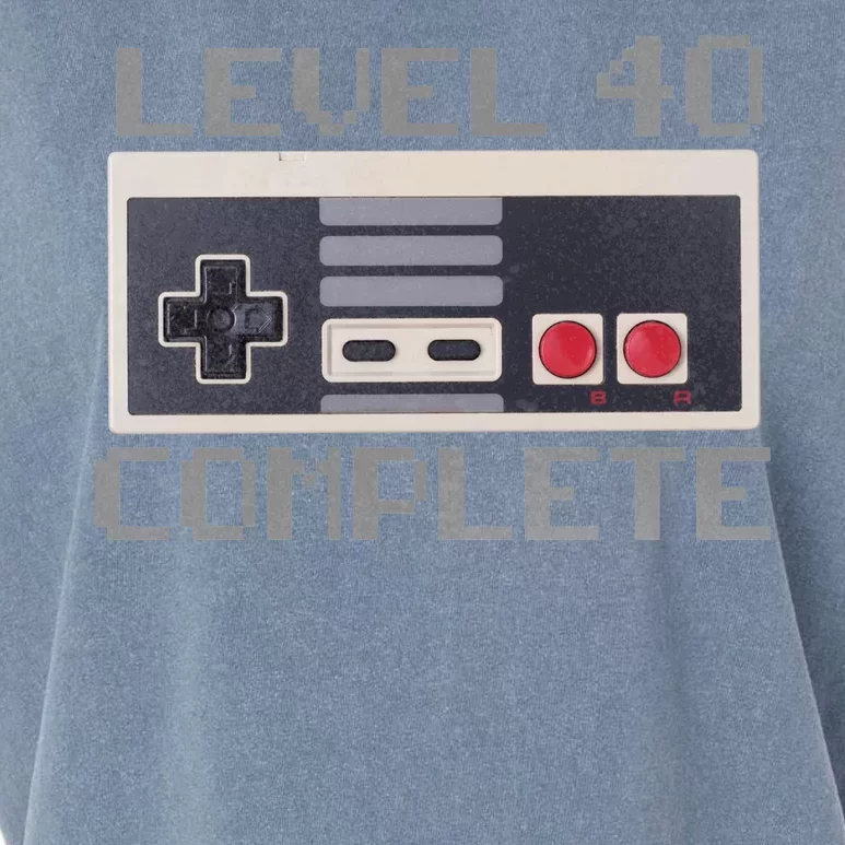 Level 40 Complete Retro Gamer 40th Birthday Garment-Dyed Women's Muscle Tee