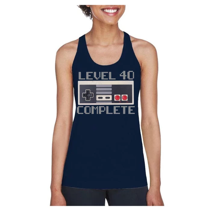 Level 40 Complete Retro Gamer 40th Birthday Women's Racerback Tank