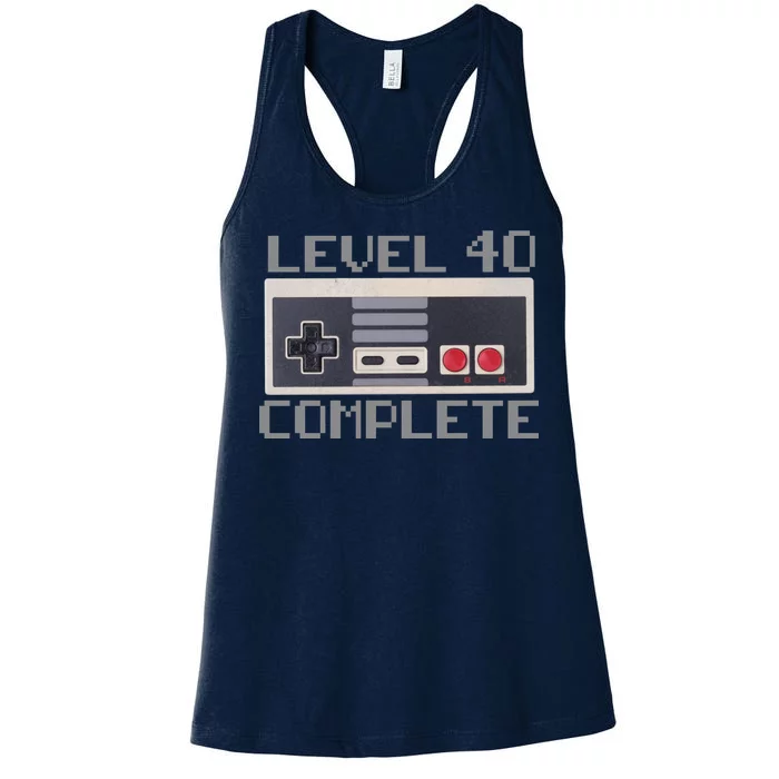 Level 40 Complete Retro Gamer 40th Birthday Women's Racerback Tank