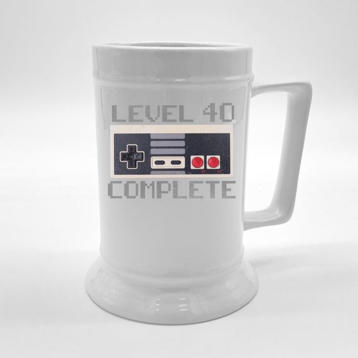 Level 40 Complete Retro Gamer 40th Birthday Front & Back Beer Stein