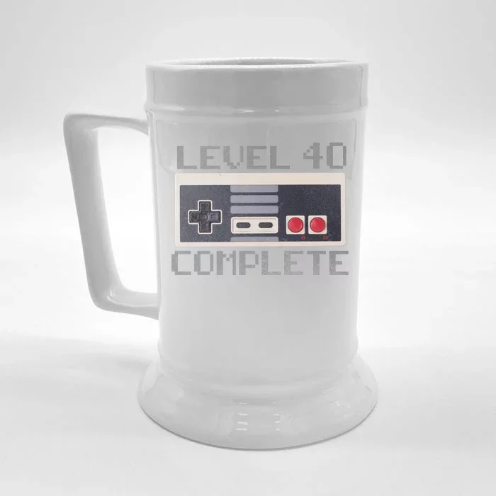 Level 40 Complete Retro Gamer 40th Birthday Front & Back Beer Stein