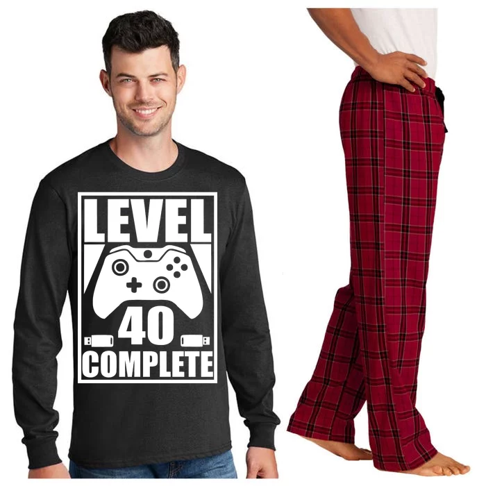 Level 40 Complete Video Gamer 40th Birthday Long Sleeve Pajama Set