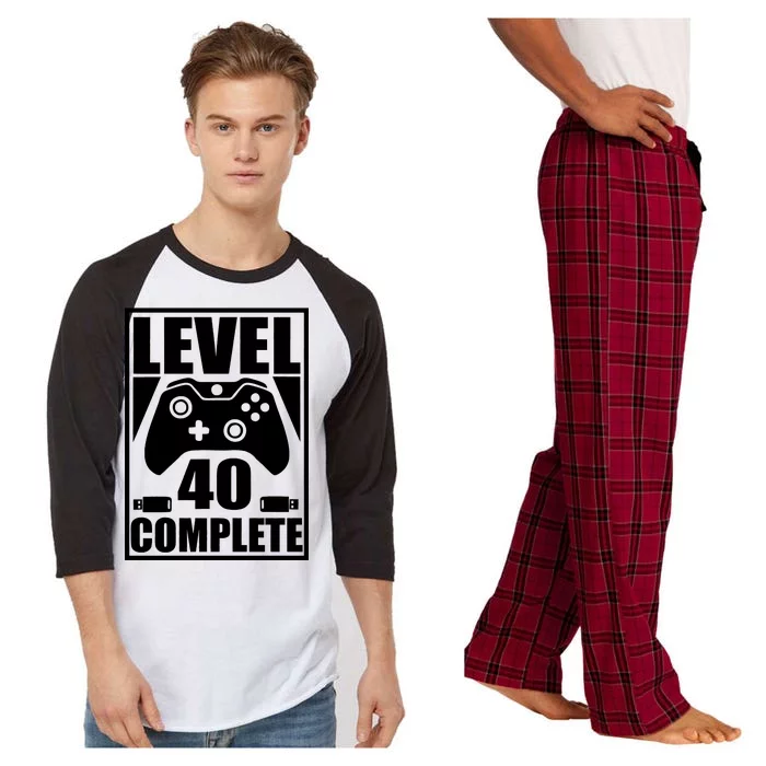 Level 40 Complete Video Gamer 40th Birthday Raglan Sleeve Pajama Set