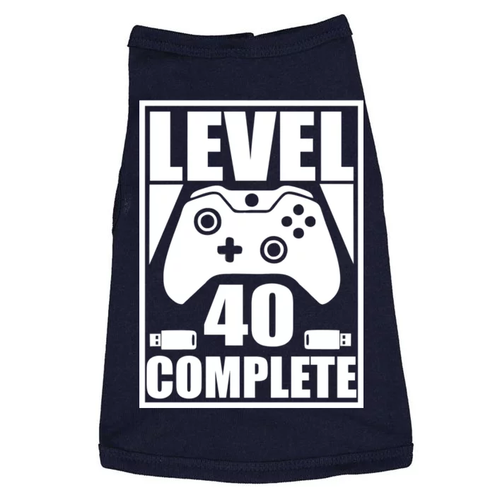 Level 40 Complete Video Gamer 40th Birthday Doggie Tank