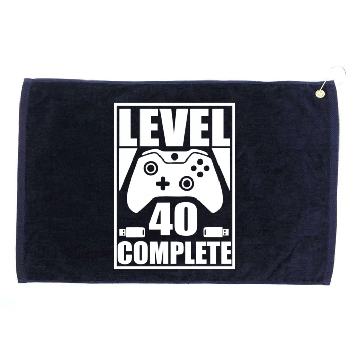 Level 40 Complete Video Gamer 40th Birthday Grommeted Golf Towel