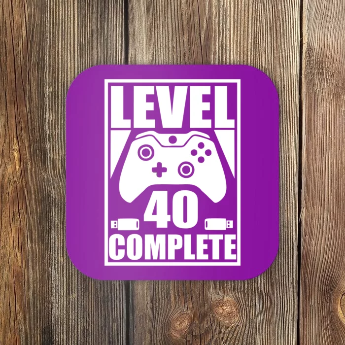 Level 40 Complete Video Gamer 40th Birthday Coaster