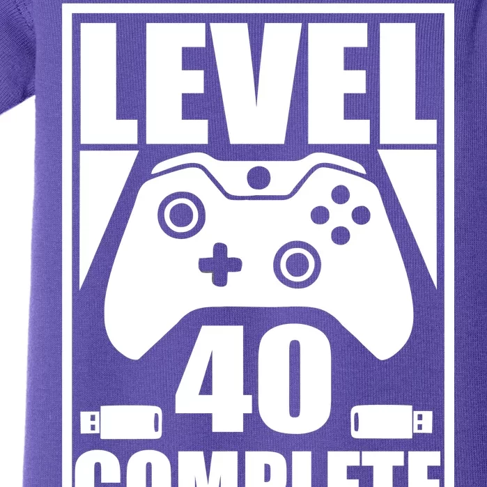 Level 40 Complete Video Gamer 40th Birthday Baby Bodysuit