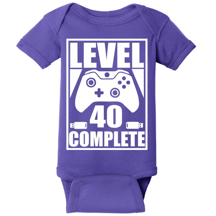 Level 40 Complete Video Gamer 40th Birthday Baby Bodysuit