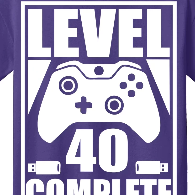 Level 40 Complete Video Gamer 40th Birthday Kids T-Shirt