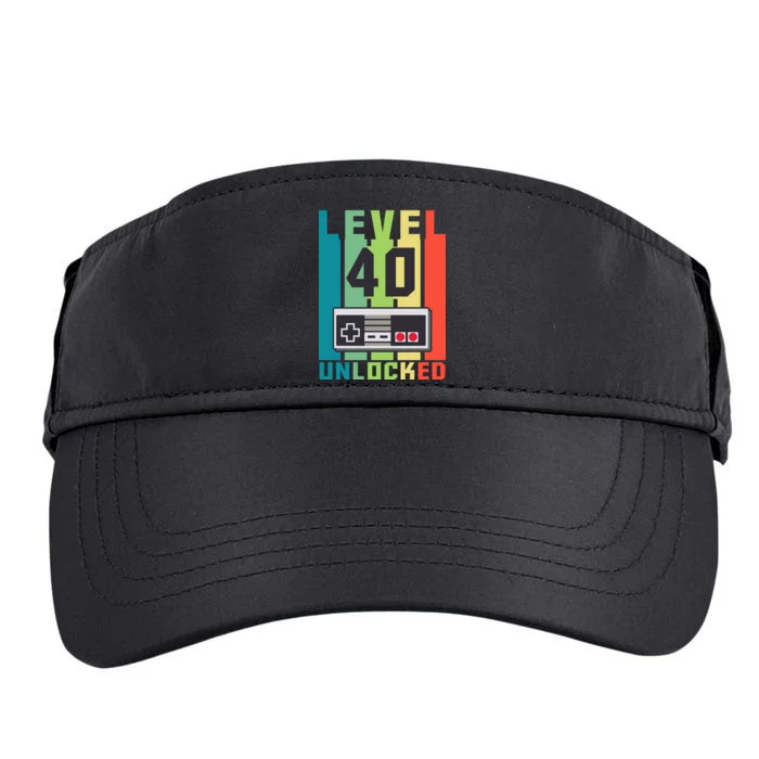 Level 40 Unlocked Funny Retro Gamer Birthday Adult Drive Performance Visor