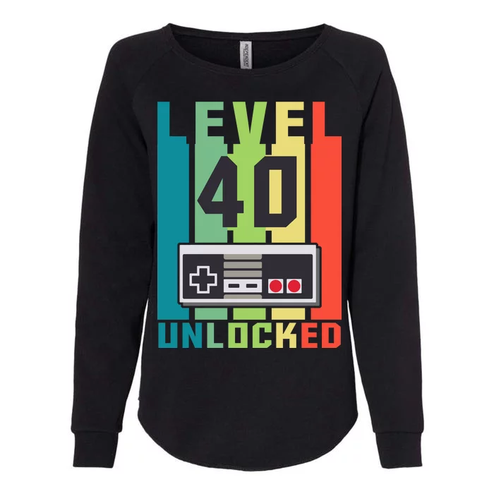 Level 40 Unlocked Funny Retro Gamer Birthday Womens California Wash Sweatshirt