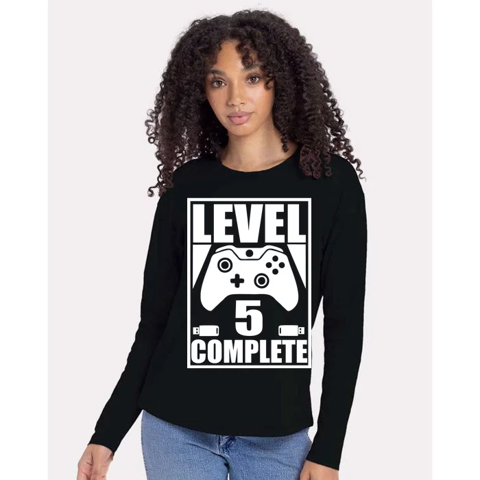 Level 5 Complete Video Gamer 5th Birthday Womens Cotton Relaxed Long Sleeve T-Shirt