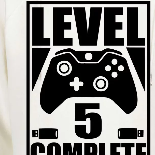 Level 5 Complete Video Gamer 5th Birthday Womens Funnel Neck Pullover Hood