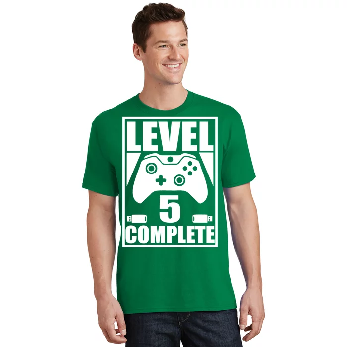 Level 5 Complete Video Gamer 5th Birthday T-Shirt