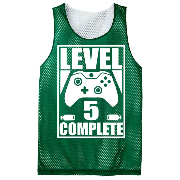 Level 5 Complete Video Gamer 5th Birthday Mesh Reversible Basketball Jersey Tank