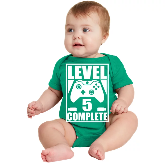 Level 5 Complete Video Gamer 5th Birthday Baby Bodysuit