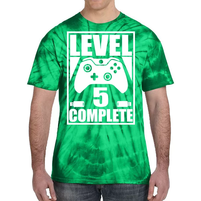 Level 5 Complete Video Gamer 5th Birthday Tie-Dye T-Shirt