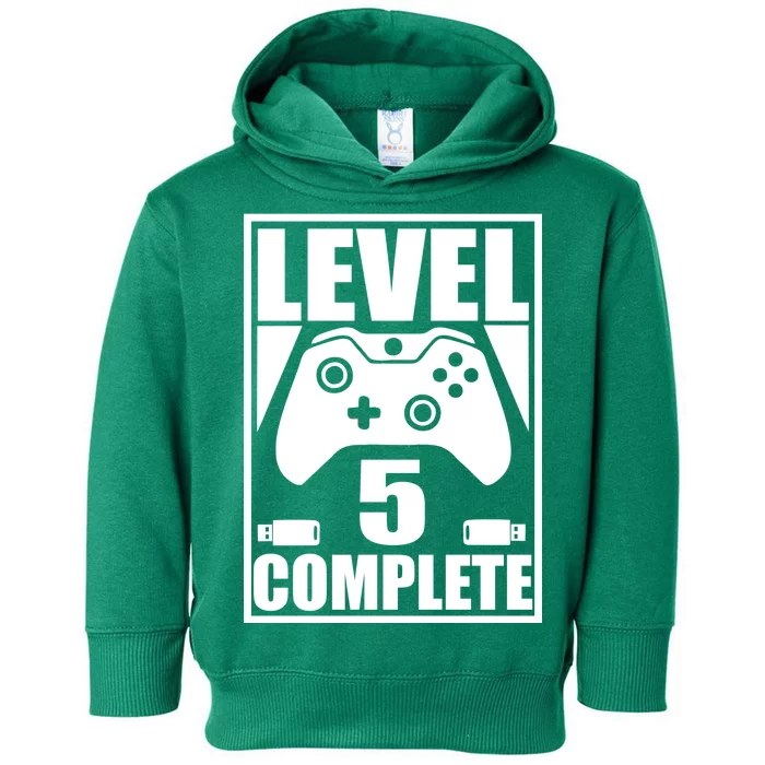 Level 5 Complete Video Gamer 5th Birthday Toddler Hoodie