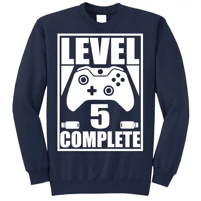 Level 5 Complete Video Gamer 5th Birthday Tall Sweatshirt