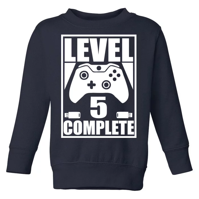 Level 5 Complete Video Gamer 5th Birthday Toddler Sweatshirt