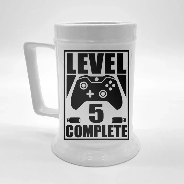 Level 5 Complete Video Gamer 5th Birthday Front & Back Beer Stein