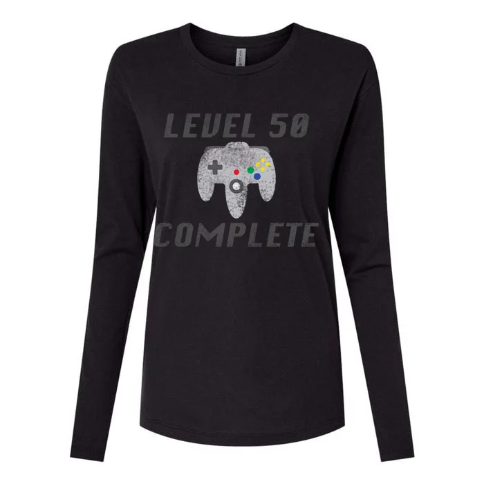 Level 50 Complete 50th Birthday Womens Cotton Relaxed Long Sleeve T-Shirt