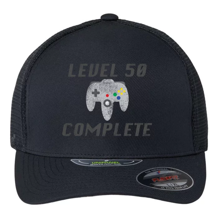 Level 50 Complete 50th Birthday Flexfit Unipanel Trucker Cap