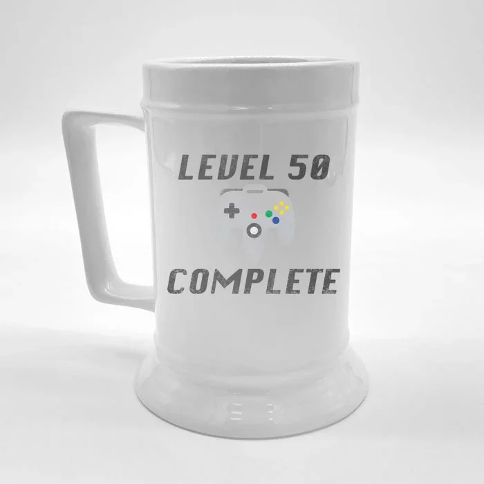 Level 50 Complete 50th Birthday Front & Back Beer Stein