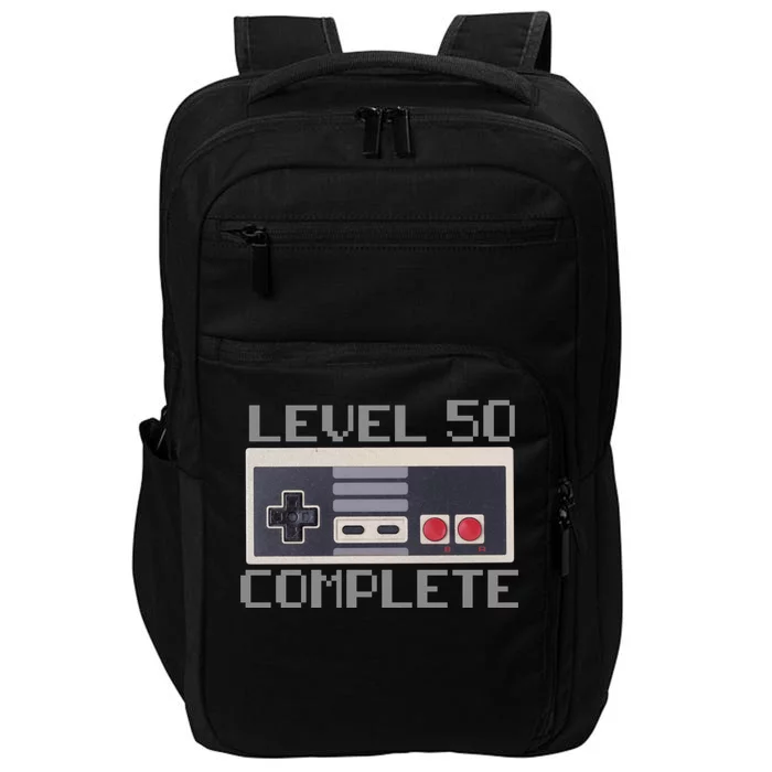 Level 50 Complete Retro Gamer 50th Birthday Impact Tech Backpack