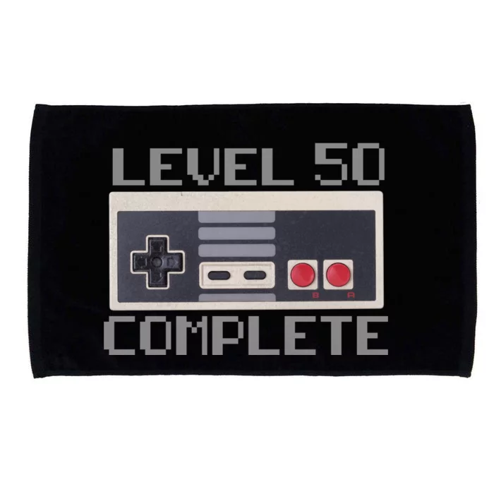 Level 50 Complete Retro Gamer 50th Birthday Microfiber Hand Towel