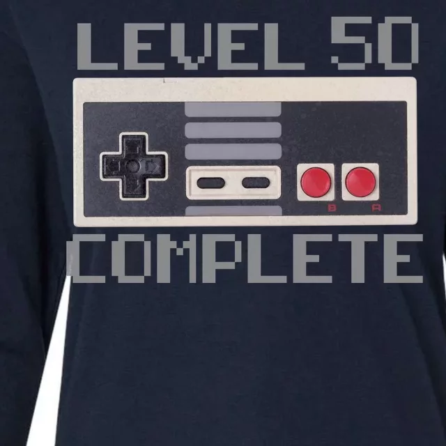 Level 50 Complete Retro Gamer 50th Birthday Womens Cotton Relaxed Long Sleeve T-Shirt