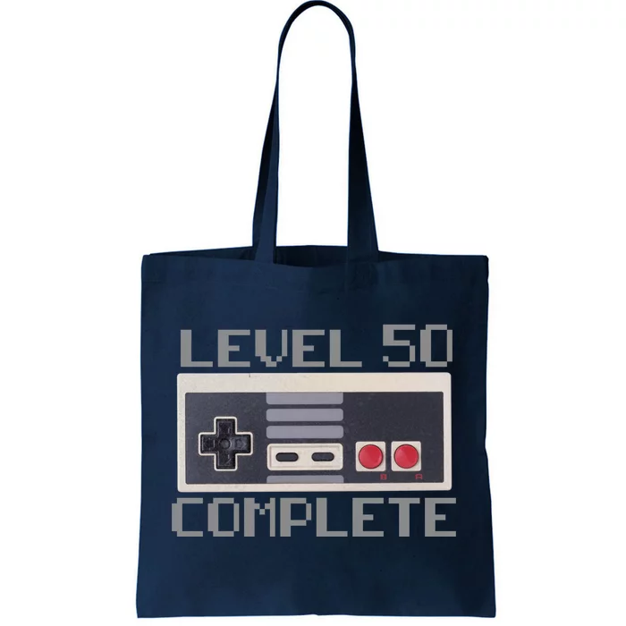 Level 50 Complete Retro Gamer 50th Birthday Tote Bag