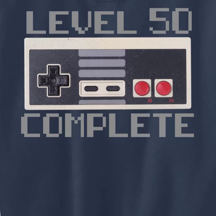 Level 50 Complete Retro Gamer 50th Birthday Kids Sweatshirt