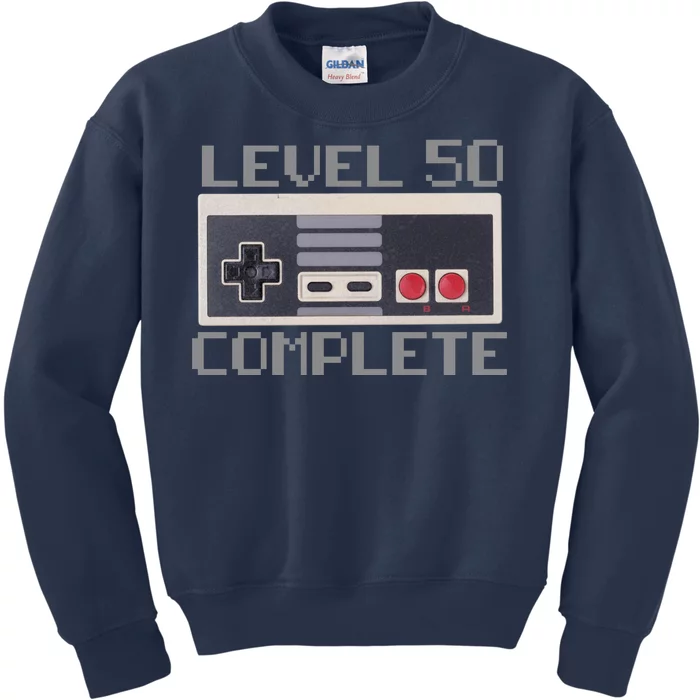 Level 50 Complete Retro Gamer 50th Birthday Kids Sweatshirt