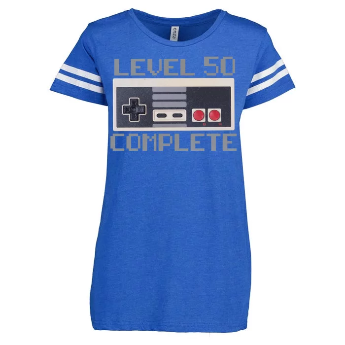 Level 50 Complete Retro Gamer 50th Birthday Enza Ladies Jersey Football T-Shirt