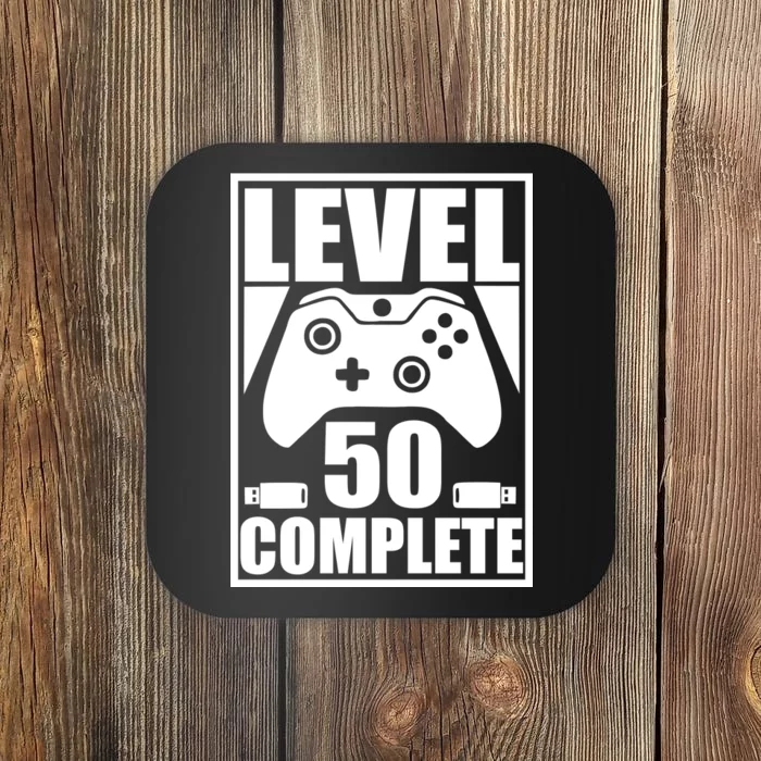 Level 50 Complete Video Gamer 50th Birthday Coaster