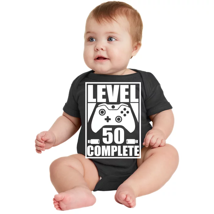 Level 50 Complete Video Gamer 50th Birthday Baby Bodysuit